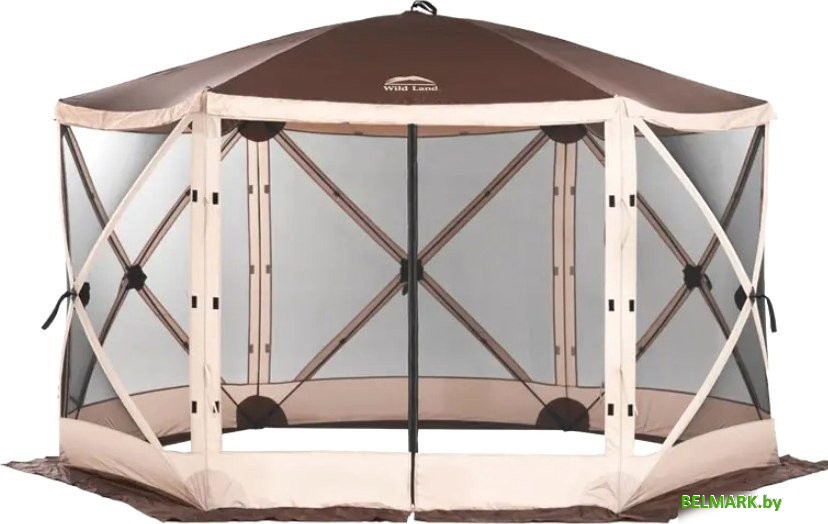 Кемпинговая палатка Wild Land Hub screen house 600 920003-0004-0024.SET (коричнево-бежевый, со стенками) - фото