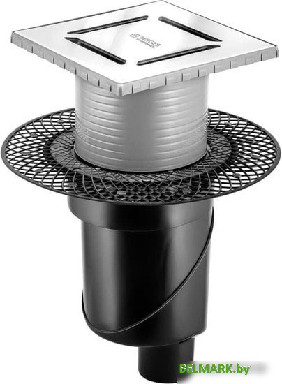 Трап/канал Berges Wasserhaus Platz Norma 150x150 090059 (матовый хром) - фото