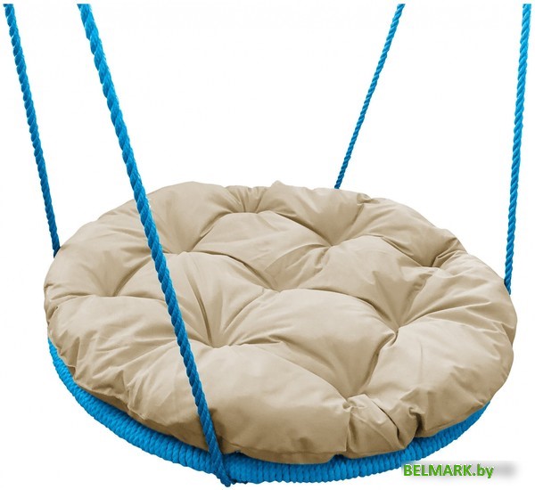 Подвесные качели M-Group Гнездо в оплетке 0.6м 17049901 (бежевая подушка) - фото