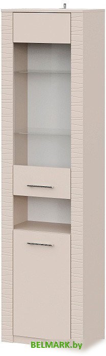 Шкаф-пенал NN мебель МС Калипсо К со стеклом (меланж) - фото