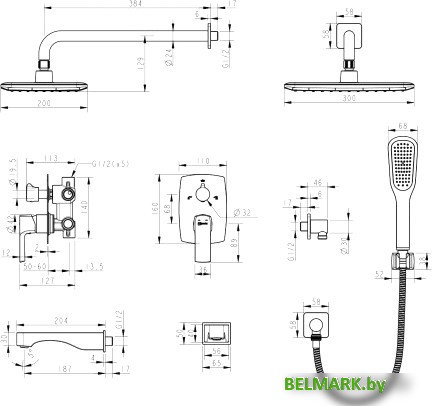 Душевая система Lemark Ursus LM7222BL - фото2
