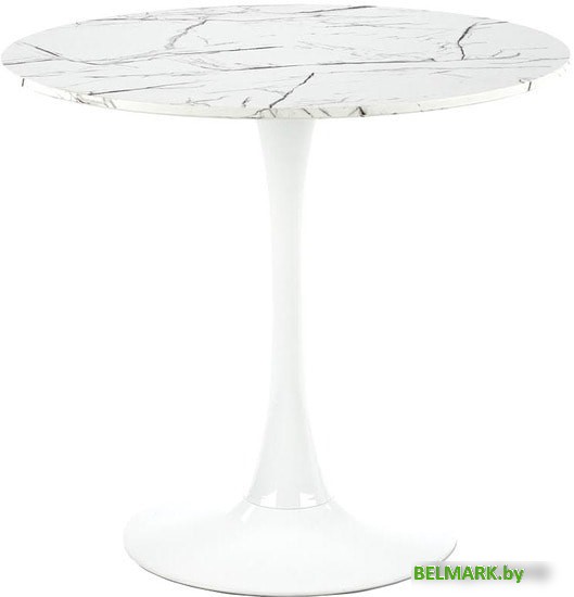 Кухонный стол Halmar Denver 80 (белый мрамор/белый) - фото