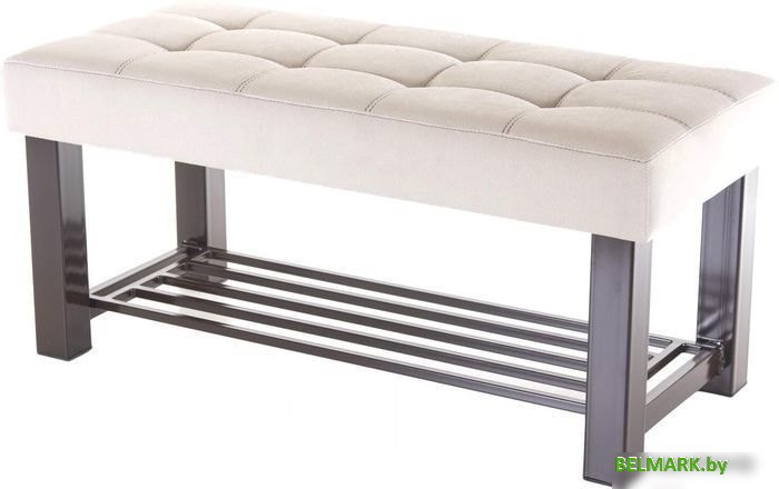 Банкетка AMC Lux 4 с полкой ткань коричневый/бежевый/коричневый 4.2Б100232 - фото