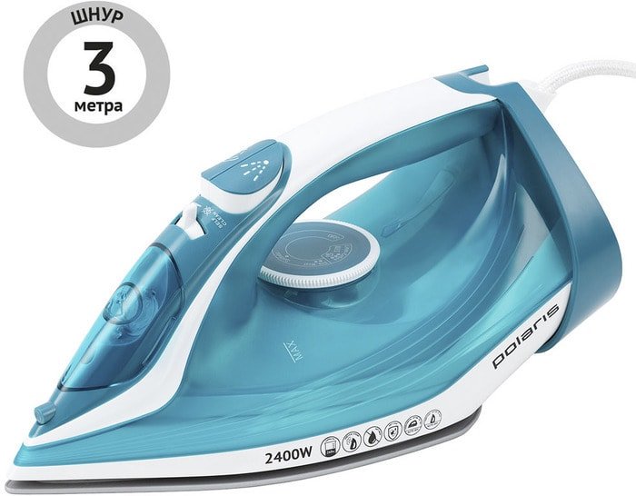 Утюг Polaris PIR 2487AK 3m (бирюзовый) - фото2