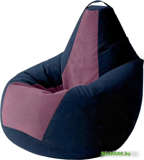 Кресло-мешок Kreslomeshki Груша Kombo XXXL GKV-145x100-TSS (темно-синий/слива) - фото
