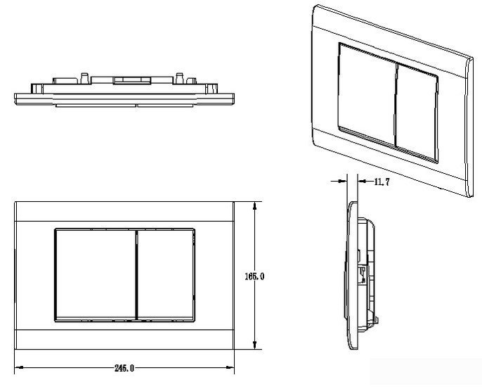 Панель смыва Burke Тип 01 101.HH.1 (хром глянцевый) - фото2