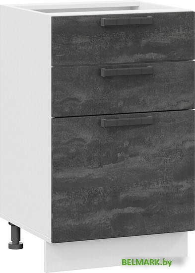 Шкаф напольный Трия Детройт 1Н5Я3 (белый/угольный камень) - фото