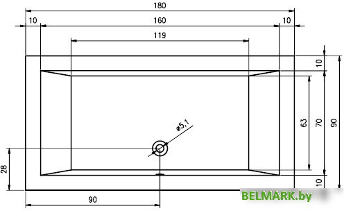 Ванна Riho Lugo 180x90 [BT03] - фото2