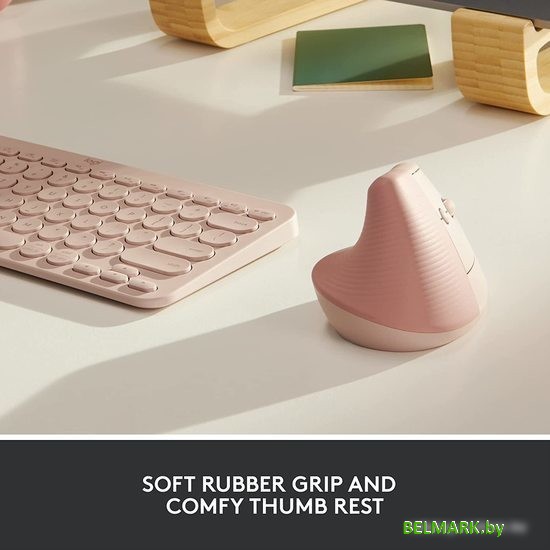 Вертикальная мышь Logitech Lift (розовый) - фото2