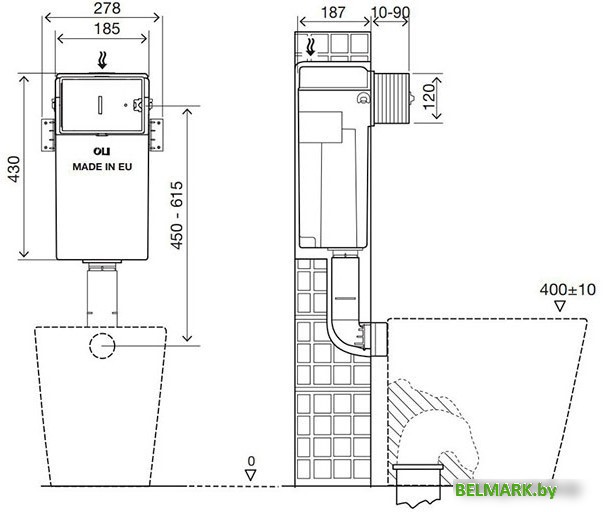 Инсталляция для унитаза OLI Quadra Plus механика - фото2