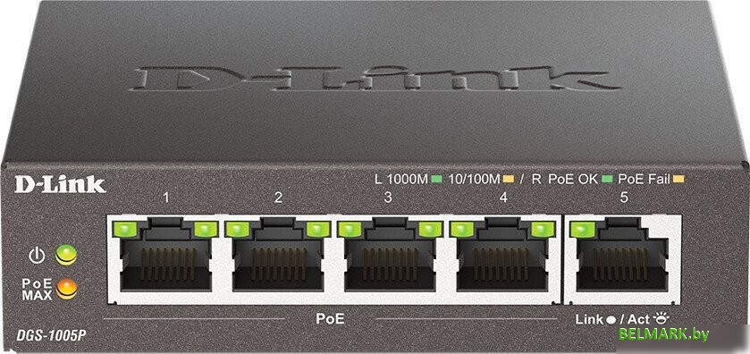 Неуправляемый коммутатор D-Link DGS-1005P/B3A - фото