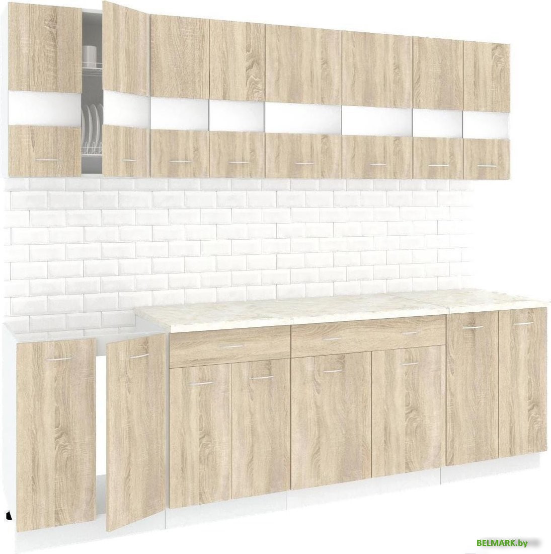 Готовая кухня Кортекс-мебель Корнелия Экстра 2.5м (дуб сонома/мадрид) - фото