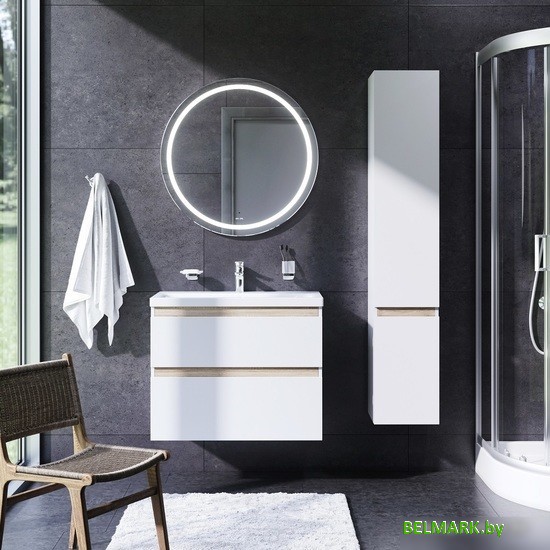 AM.PM Круглое зеркало с контурной LED-подсветкой M85AMOX0801WG - фото2