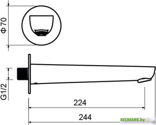 Излив Armatura Бетта AQ1141MB (черный матовый) - фото2