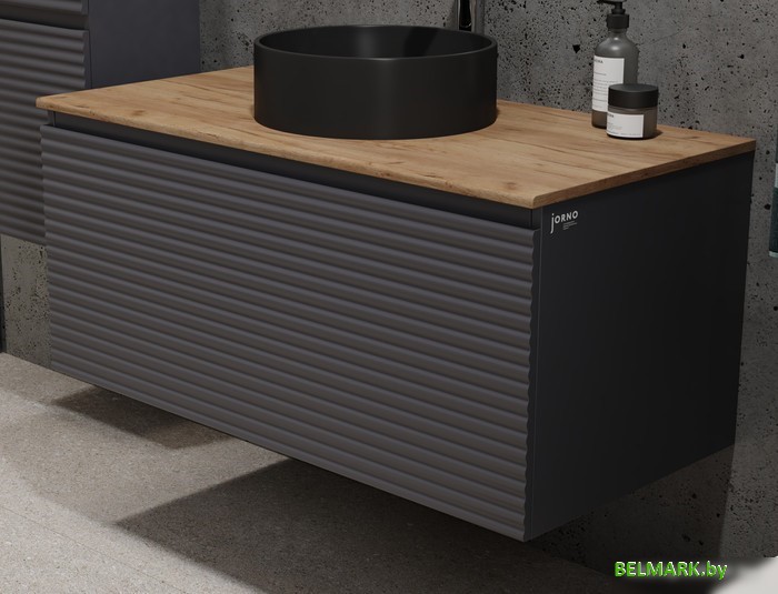 Jorno Тумба под умывальник Cossety 100 Coss.01.100/P/A-DZ/JR (антрацит/дуб крафт золотой) - фото