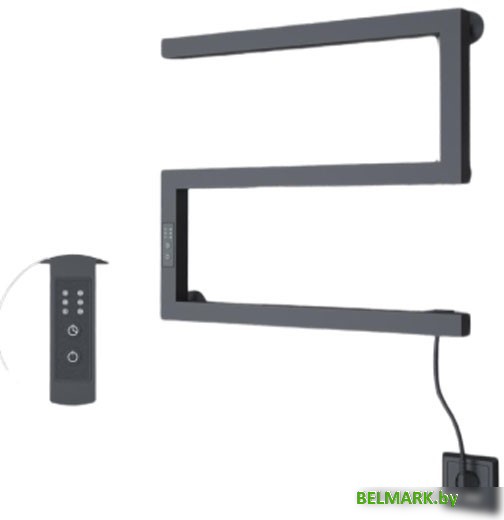 Полотенцесушитель Granula Квадро Снейк 43x50 (терморегулятор, черный матовый) - фото2