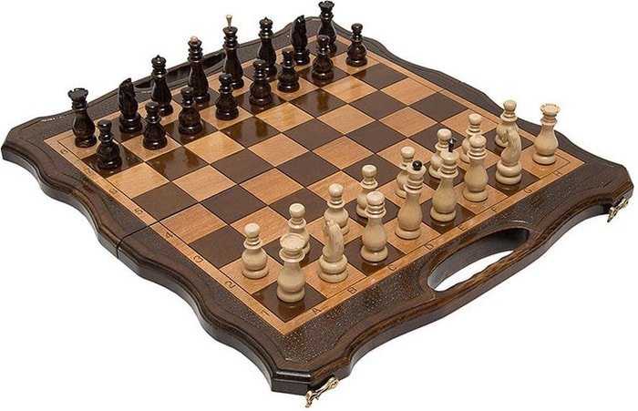 Шахматы/шашки/нарды Haleyan Резные 50 с ручкой kh130-5 - фото