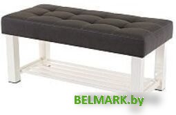 Банкетка AMC Lux 4 с полкой ткань бежевый/коричневый/бежевый 4.2Б100323 - фото