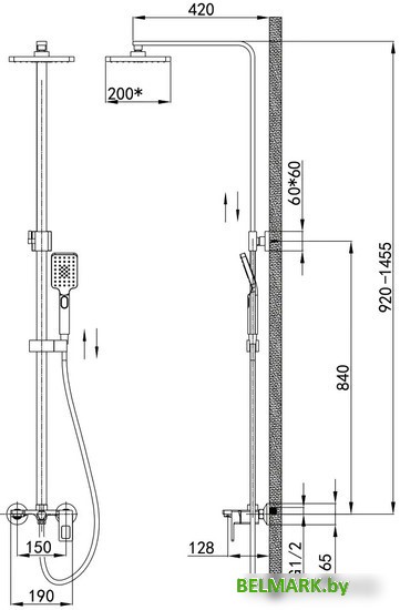 Душевая система Vieir V353562-G - фото2