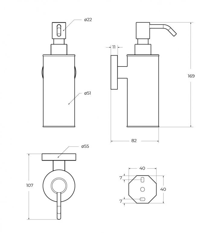 Дозатор для жидкого мыла Cezares RELAX-SOIS-M-IN (сатин) - фото2