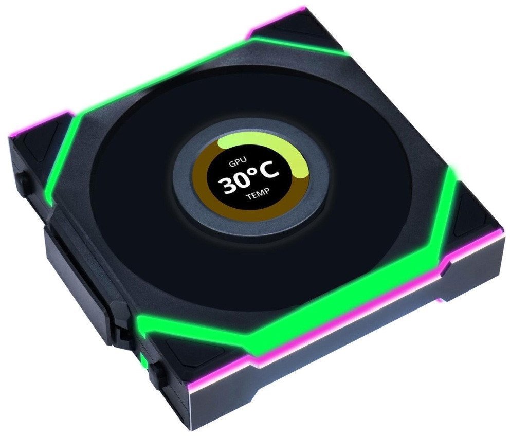 Вентилятор для корпуса Lian Li Uni Fan SL 120 Wireless LCD Reverse G99.12RSLLCD1W1B.R0 - фото