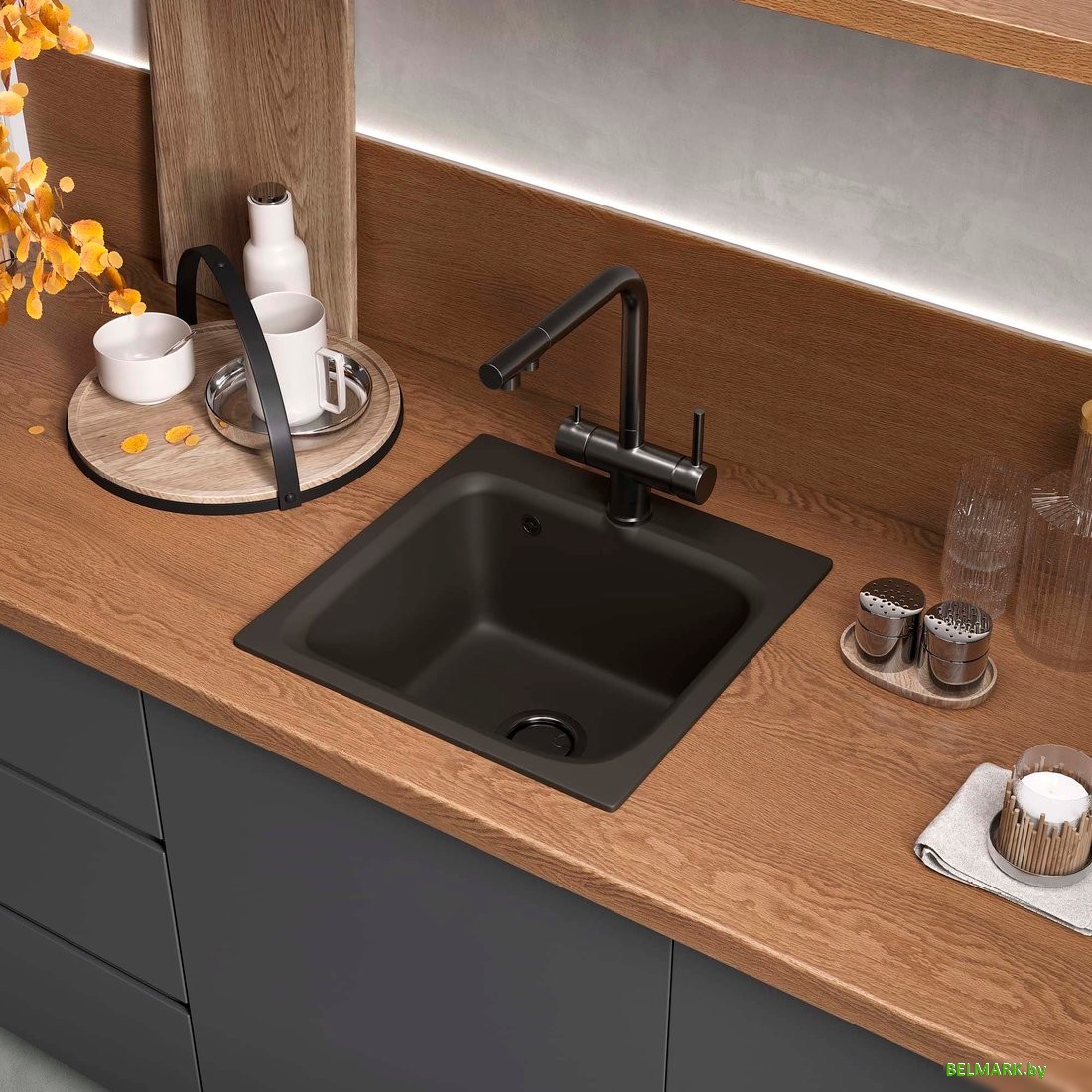 Кухонная мойка Reflexion Base RX0743BL - фото