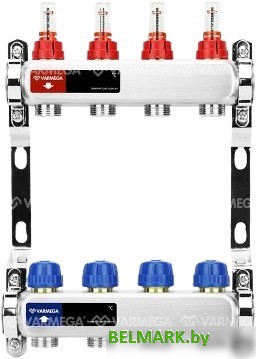 Запорная арматура Varmega Коллектор для теплого пола с расходомерами VM15104 ВР 1" - фото