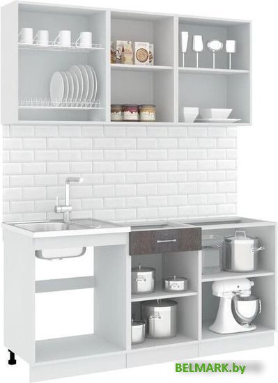 Готовая кухня Кортекс-мебель Корнелия Лира-лайт 1.7м (дуб сонома/венге/марсель) - фото2