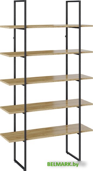 Стеллаж Трия Лофт тип 1 1200 (черный/дуб крафт золотой) - фото