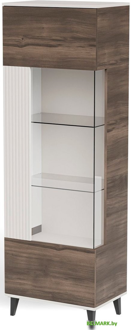 Шкаф-витрина Halmar Random 2 W-1 (кашемир/орех/черный) - фото