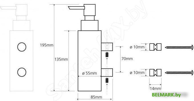 Дозатор для жидкого мыла Bemeta Solo 139309312 - фото2