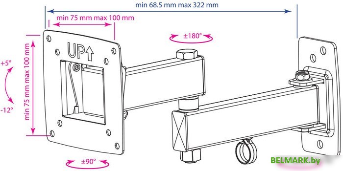 Кронштейн Kromax OPTIMA-104 (черный) - фото2