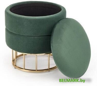 Пуфик Halmar MINTY темно-зеленый/золотой - фото2