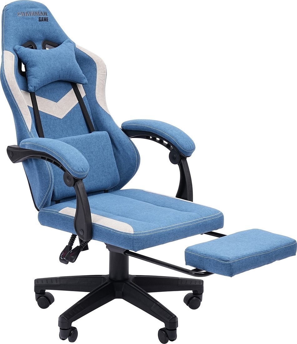 Игровое (геймерское) кресло CHAIRMAN CH26 (ткань, голубой/бежевый) - фото2