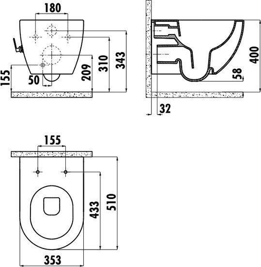 Унитаз Creavit Free FE322-34CB00E-0002 (без сиденья) - фото2