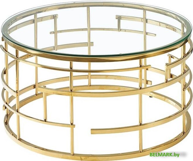 Журнальный столик Signal Livia LIVIAZLTR (прозрачный/золотой) - фото