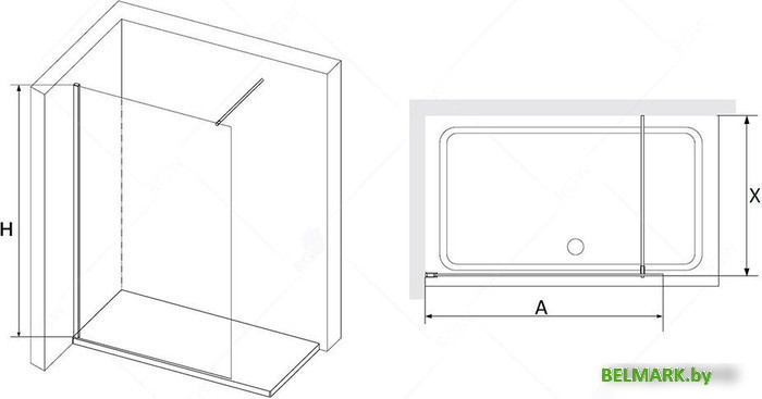 Душевая стенка RGW WA-010 351001011-21 110 (хром/матовое стекло) - фото2
