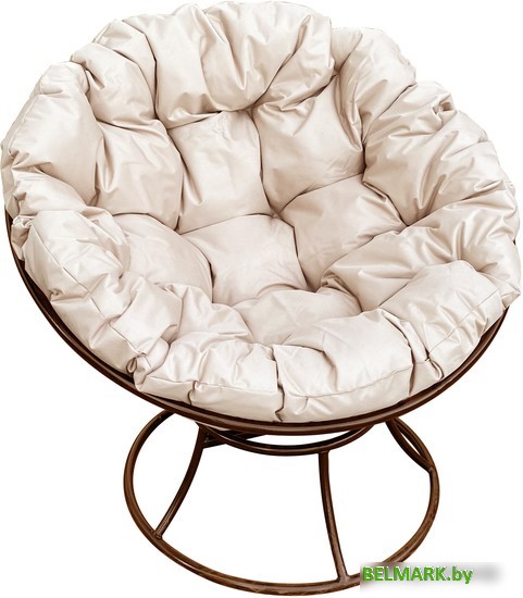 Кресло M-Group Папасан 12010201 (коричневый/бежевая подушка) - фото