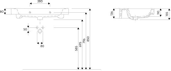 Умывальник Kolo Modo 80x48.5 [L31980] - фото2
