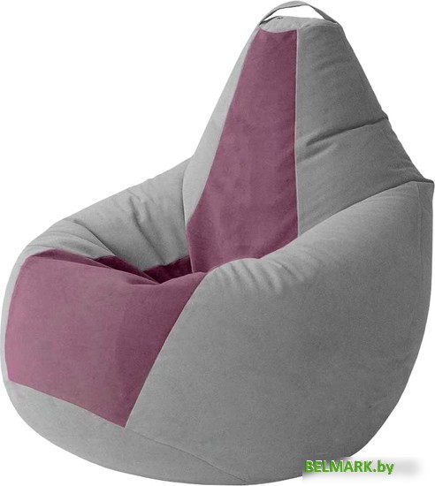 Кресло-мешок Kreslomeshki Груша Kombo XXXL GKV-145x100-SS (сталь/слива) - фото