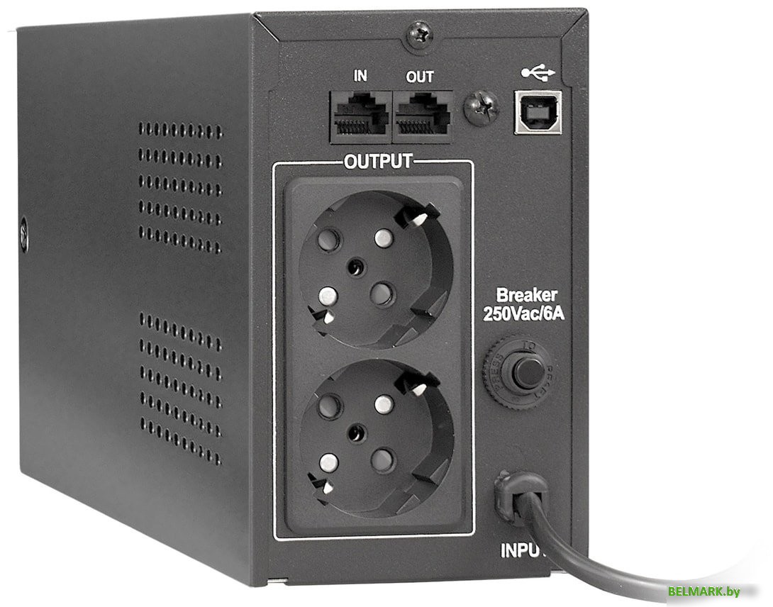 Источник бесперебойного питания ExeGate BNB-650.LED.AVR.EURO.RJ.USB EP285555RUS - фото2