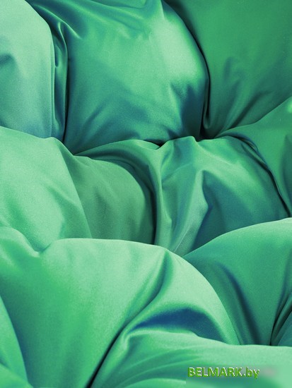 Кресло M-Group Кокос на подставке 11590204 (коричневый ротанг/зеленая подушка) - фото2