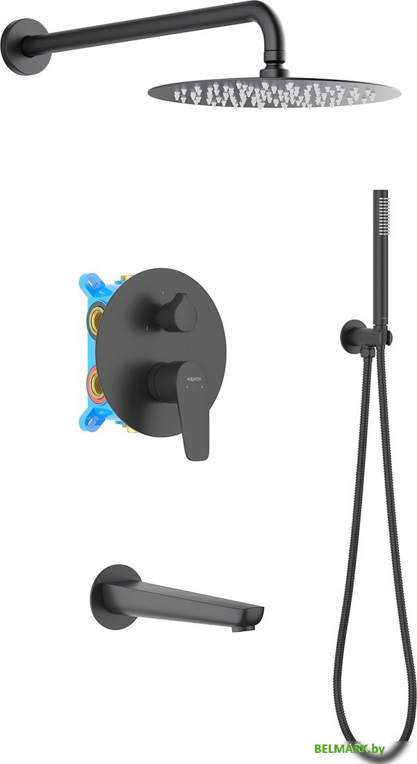 Душевая система Aquatek Бетта AQ1173MB (черный матовый) - фото