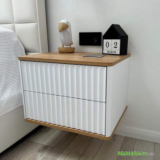 Тумба Shtabe Royal 5002 эко (белый/дуб кантри золотой) - фото