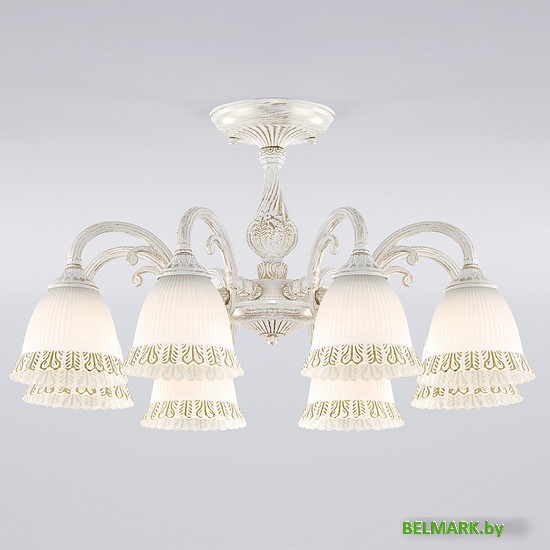 Люстра средней высоты Евросвет Campina 60107/8 белый с золотом - фото