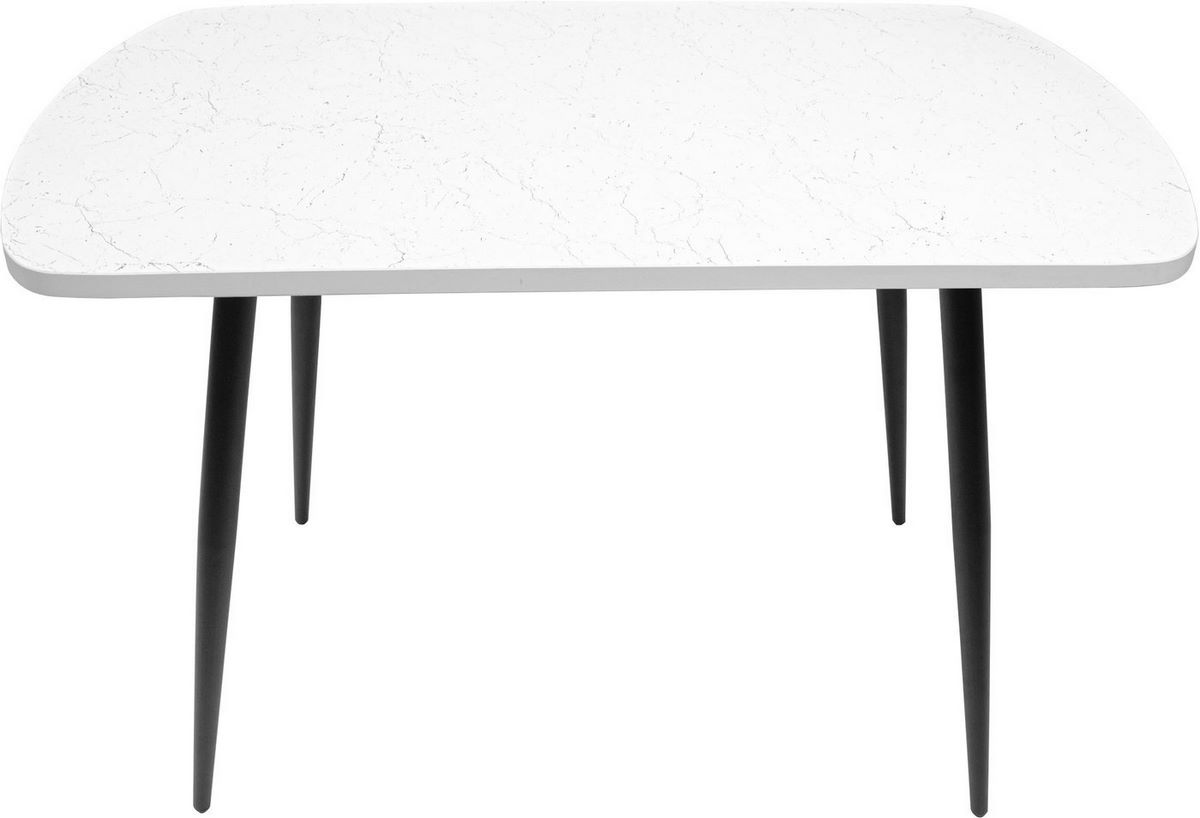 Кухонный стол ВВР Пластиковый (мрамор марквина белый/черный конус 110/70) - фото