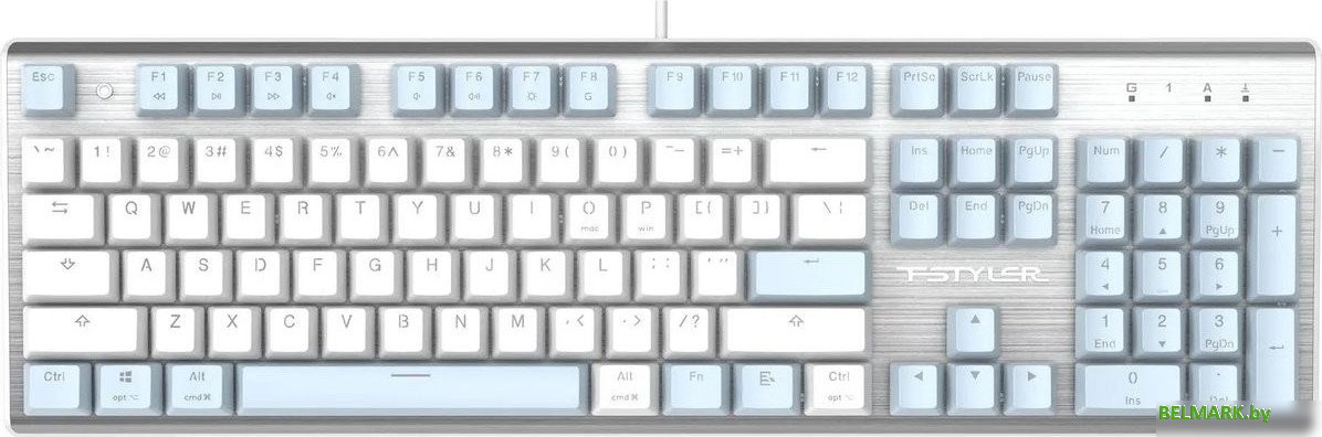 Клавиатура A4Tech Fstyler FS100 Neon (серебристый/голубой) - фото2