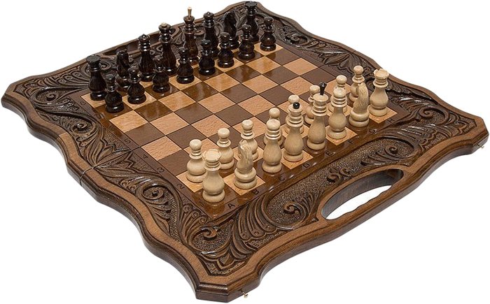 Шахматы/шашки/нарды Haleyan Афинские с ручкой kh135-5 - фото