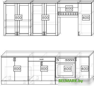 Кухня Молодечномебель Злата 2600 (эмаль) - фото2