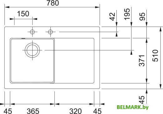 Кухонная мойка Franke Mythos MTK 611-78 124.0540.981 (оникс) - фото2